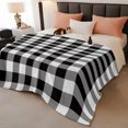 thumbnail image 2 of Black and White Checkered Throw Blanket, Flannel Fleece Blanket with Striped Design for Couch, Farmhouse Buffalo Plaid Soft Breathable All Season Plush Blankets for Sofa Office Car Seat 40"x60", 2 of 9