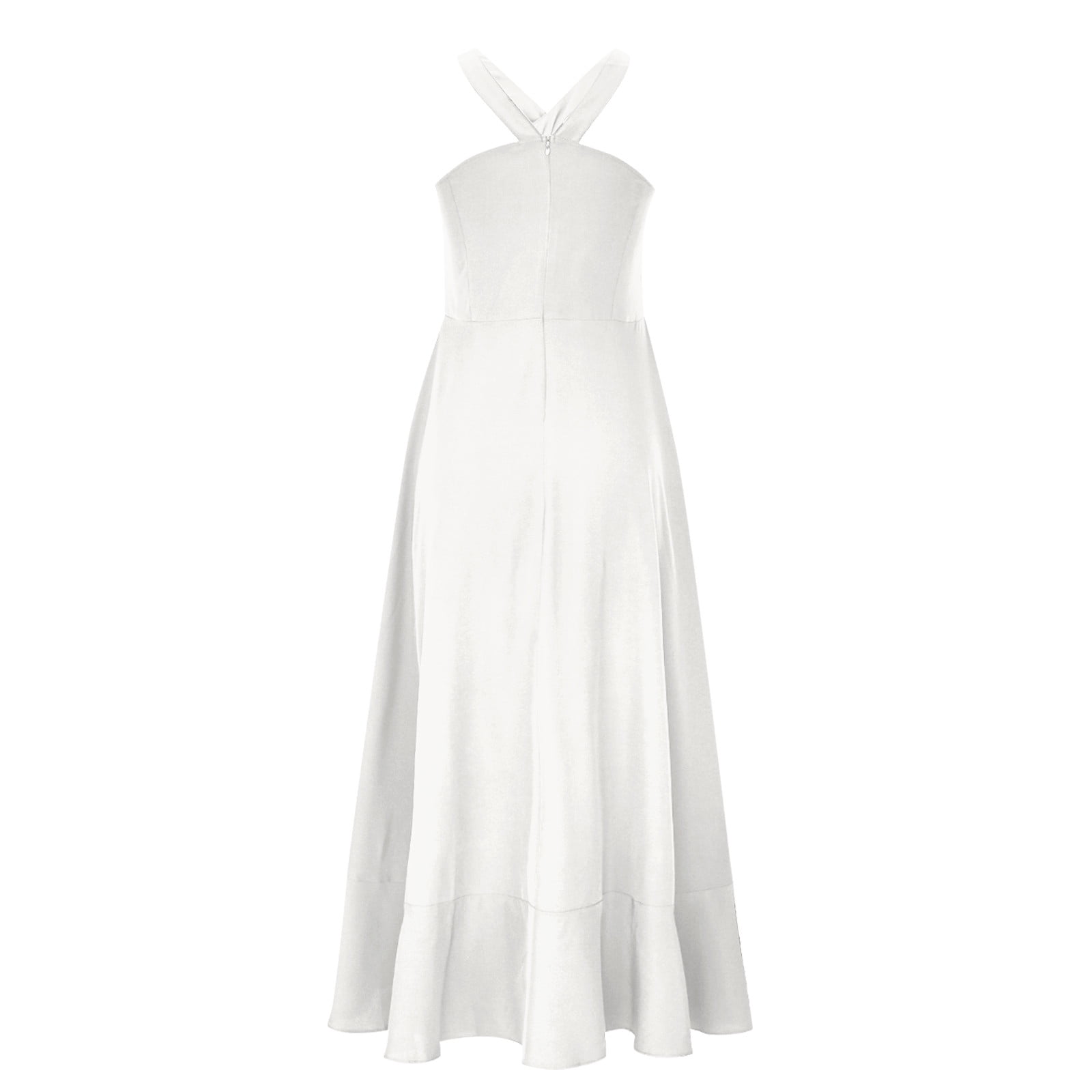Oplxuo Halter Cocktail Women Dresses Prom Formal Wedding Bridesmaid Dress Ruffled Maxi Hi-Lo Evening Party 2025 Dress