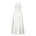 thumbnail image 6 of Summer Dresses For Women 2025 Plus Size Casual A-Line Flowy Sleeveless Halter Ruffle Hem Party Wedding Guest Beach Vacation Dresses White S, 6 of 8