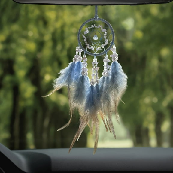 CxhicLuv High-Grade Crystal Stones Dreamcatcher Pendant for Car, Exquisite Wind Chimes & Home Decor, Boho Style for Christmas Decorations, Unique Interior & Holiday Tree Ornament, 18.5in Pendant