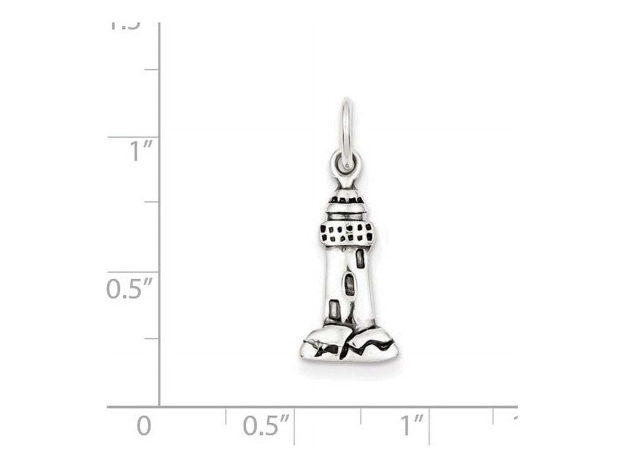 Sterling Silver Antiqued Lighthouse Charm QC4930