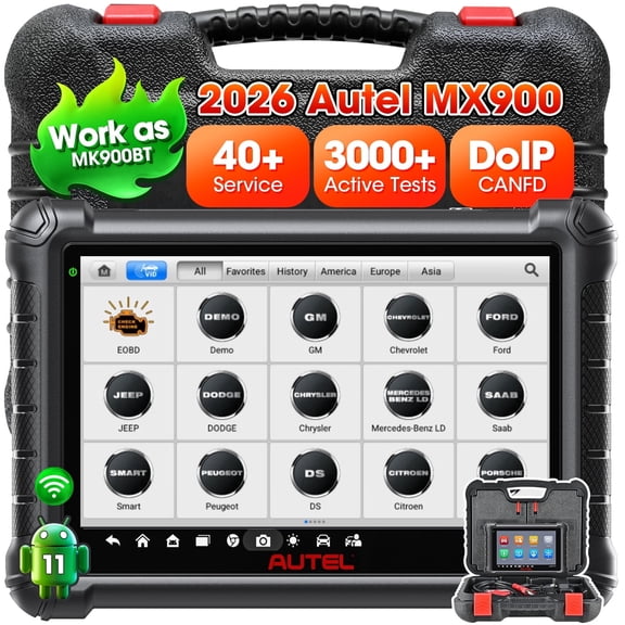 Autel MaxiCheck MX900 Scanner, 2025 V2.0 Bidirectional Diagnostic Scan Tool, Newer of MaxiCOM MK900 MK808S MX808S MS906, CAN FD & DoIP, 3000  Active Tests 40  Services as MP900, All Systems, FCA, 11O