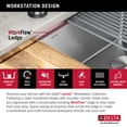 thumbnail image 5 of DELTA Lorelai 27 Workstation Kitchen Sink Undermount 16 Gauge Stainless Steel Single Bowl with WorkFlow Ledge and Accessories, 5 of 17