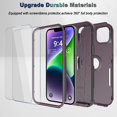 thumbnail image 4 of Phone Case for iPhone 13 and iPhone 14, Non-Slip Shockproof 10 Ft Military Dropproof Phone Case with 2 Tempered Glass Screen Protectors, 6.1 Inch (Brown), 4 of 14