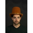 thumbnail image 2 of Nicky Bigs Novelties Adult Brown Tall Top Hat Steampunk Victorian Wonka Party Costume Accessory Prop, 2 of 7