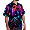 thumbnail image 2 of Game Controller Men's Short Sleeve Beach Shirts, Casual Button Down Poplin Printed Summer Tops - Unisex, 2 of 6