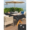thumbnail image 5 of Outdoor Tablecloths with Umbrella Hole & Zipper, Black Modern Rectangle Tablecloth 60x120 Inch, Farmhouse Rabbit Abstract Art Waterproof Table Cloth, Patio/Pool/Picnic Table Covers, 5 of 8