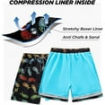 thumbnail image 6 of Boys Swim Trunk with Compression Liner Boxer Brief Double Layer Beach Surf Board Shorts Teen Kids Quick Dry Anti Chafe Swimwear 5-16 Years, 6 of 7