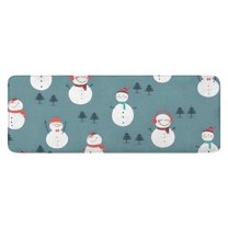Blue Christmas Snowman Pattern Kitchen Rug Mat,Kitchen Runner Rugs Non Skid Washable,Decorative Kitchen Floor Mats for Kitchen,Sink,Laundry,17"x47.2"