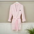 thumbnail image 2 of Personalization Mall Embroidered Short Fleece Robe - Pink, 2 of 4
