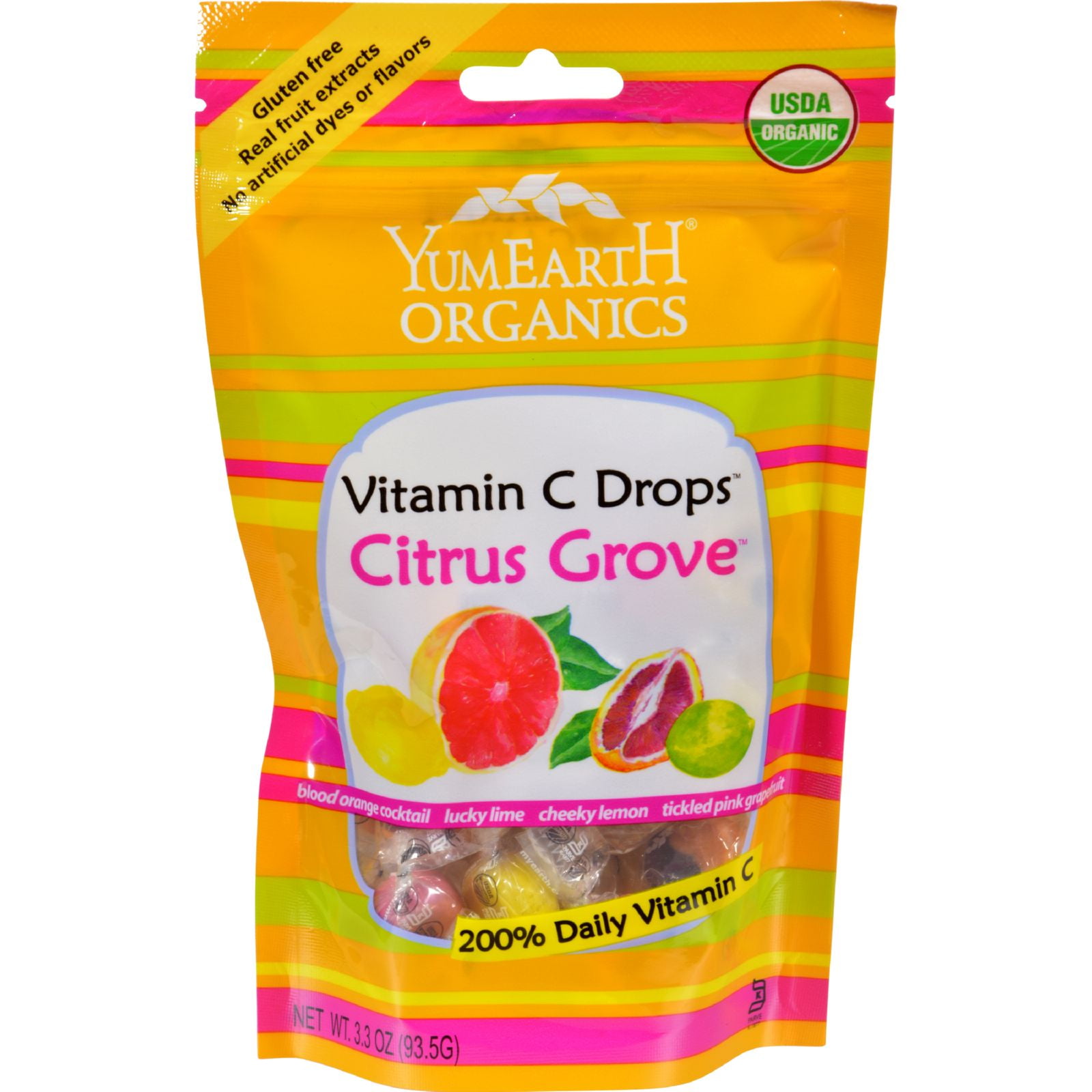 Yummy Earth Organic Vitamin C Drops Citrus Grove Case of 6 3.3 oz by Yummy Earth