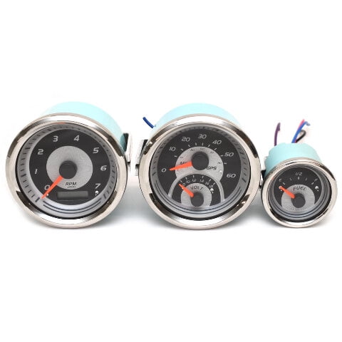 VeeThree Boat Multifunction Gauge Set | GPS Speedometer (3 PC)