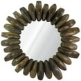 thumbnail image 2 of Saltoro Sherpi Round Wooden Shoe Mold Accent Wall Mirror, Natural Brown, 2 of 5