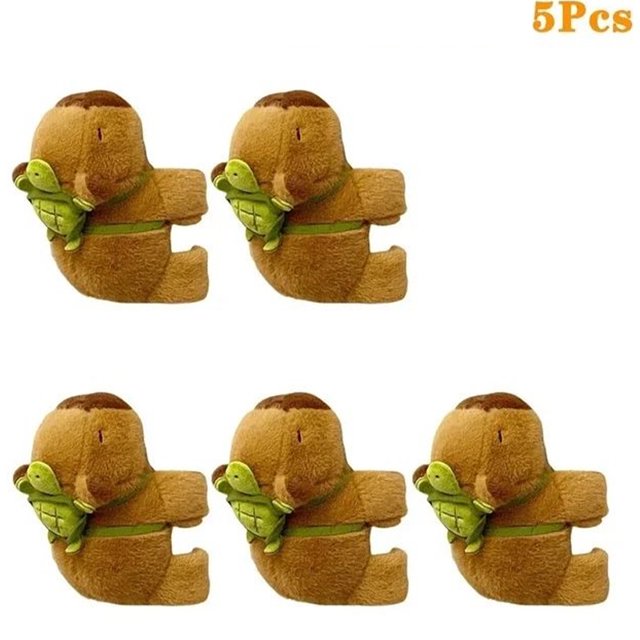 Muñeco de peluche bonito de 5 uds., muñeco de delfín de agua, anillo a presión para muñeca, juguetes de peluche, juguetes de capibara, anillo de mano, círculos Pop divertidos, vacaciones para niños Gi