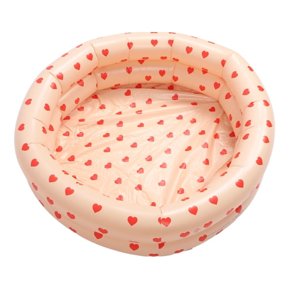 Infant Wading Pool, Heart Pattern Thicken Portable Kiddie Paddling Pool Round Safe for Home for Toddlers