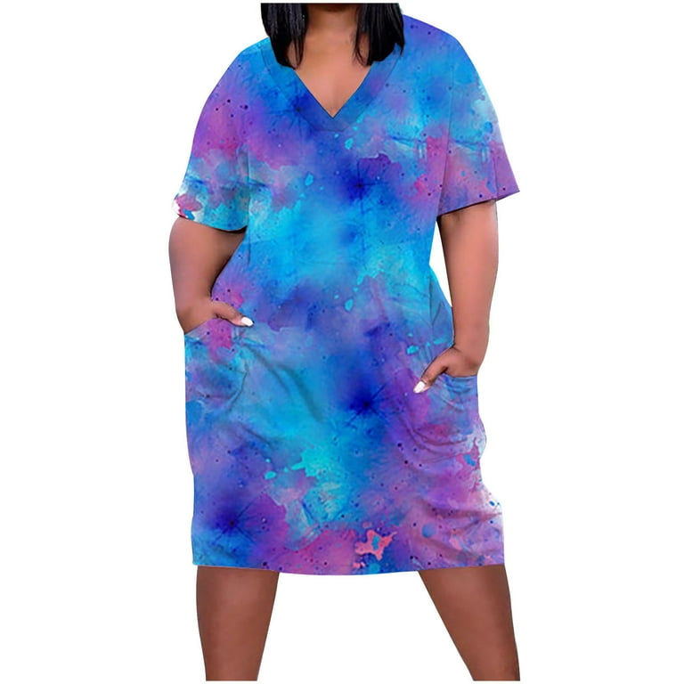 Usmixi Summer Dresses for Women Fashion Plus Size Pocket Usmixi Summer Dresses for Women Fashion Plus Size Pocket