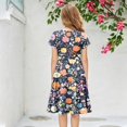 thumbnail image 5 of Grblisyd Girls Dresses Size 10-12 Casual Short Sleeve A Line Dresses Fashion Floral Print Summer Crew Neck Sundress, 5 of 5