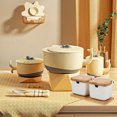 thumbnail image 3 of 1 Set of Square Shaped Seasoning Box Kitchen Condiment Container Bamboo Lid Spice Jar, 3 of 8