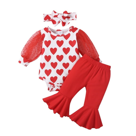 Sngxgn Girl's 2 Piece Rib Knit Outfits Twist Front Long Sleeve Top and Flare Pants Set(Red,6M)