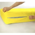 thumbnail image 2 of Full XL Size Luxury Fitted Sheet Only 600 TC Egyptian Cotton Solid Fitted Sheets up to 10" Deep Pocket, Zipper Around 1 Fitted Sheet Only ( Yellow ), 2 of 5