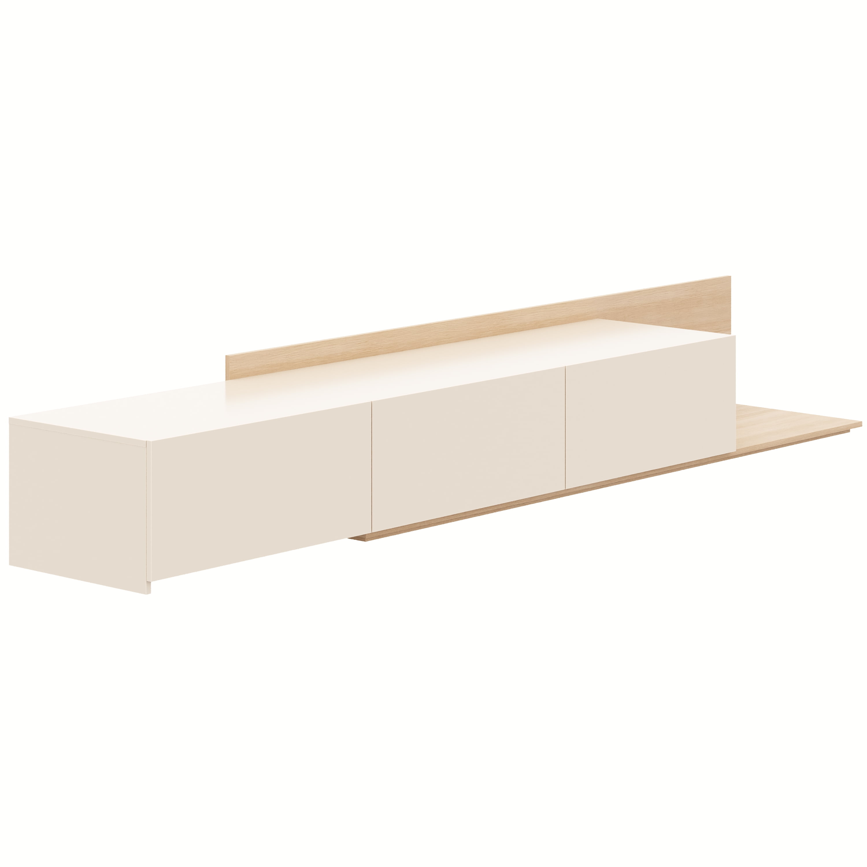 Meuble TV extensible (66-108 po) Nexera Noa, Chêne Blond Naturel