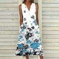 thumbnail image 2 of Uaswgudfs ​Women's Sleeveless Flowy Dress with Polka Dot & Abstract Print - Casual Midi Sundress with Functional Side Pockets for Summer 2025​ White-A M, 2 of 5