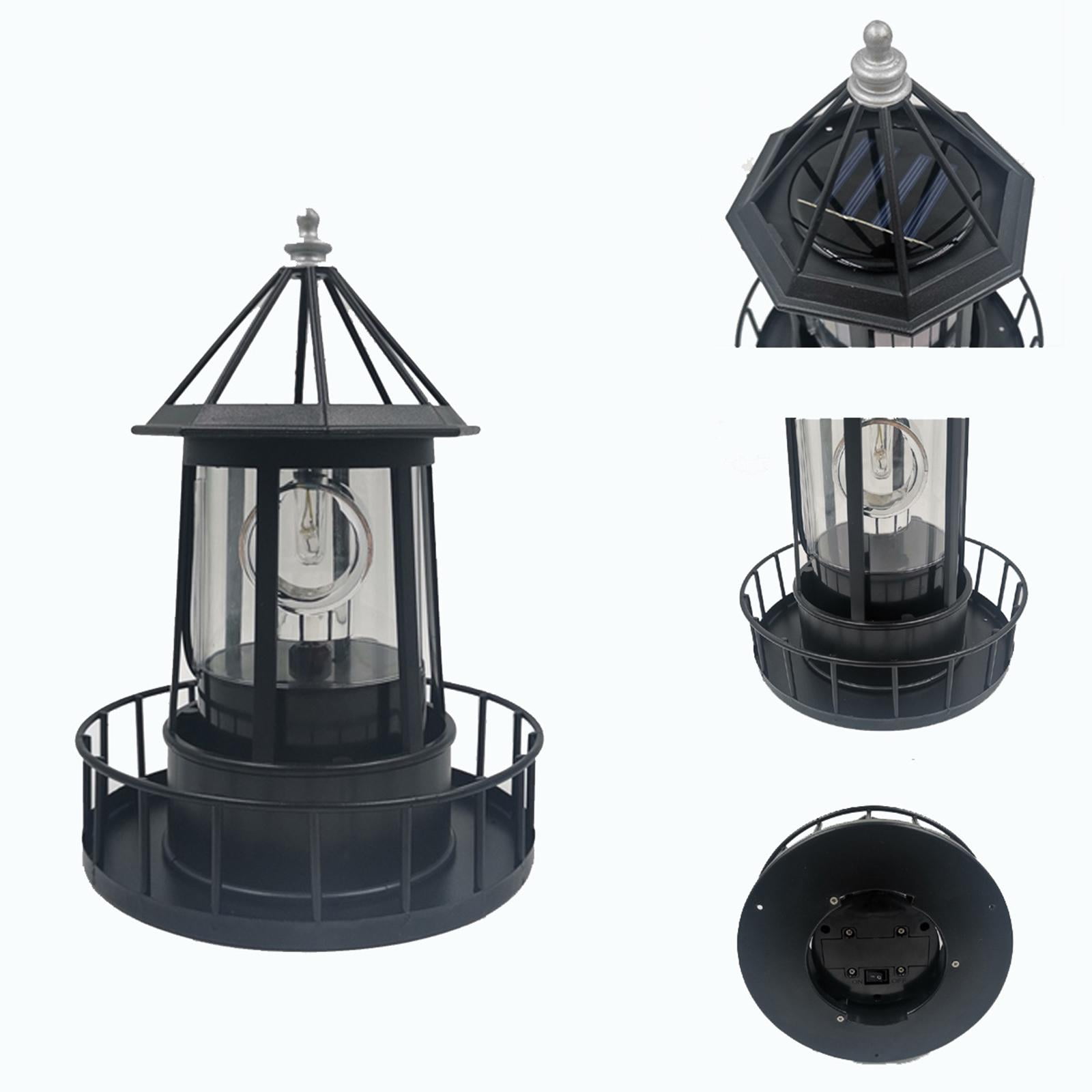 Solar Lighthouse, Rotating Outdoor Waterproof Light Beacons, 360 Degree Rotating Lamp Beacons for Lawn/Patio/Pond Decor