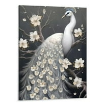 Shiartex Canvas Wall Art Fall Decor White Peacock 16x20in for Living Room Bedroom 16x20in