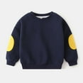 thumbnail image 2 of Sweatshirt For Boys Toddler Long Sleeve Shirt Kids Solid Thin Pullover Sweatshirt T-Shirt Toddler Baby Crewneck Long Sleeve Tshirts Tops Blouse 120/4-5 Years Navy, 2 of 4