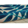 thumbnail image 2 of 4â€™ Round Navy and Beige Leaves Indoor Outdoor Area Rug, 2 of 8