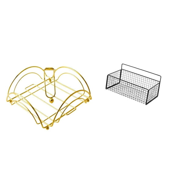 Servilletero,Servilletero Soporte para pañuelos de papel de mesa,Cesta de almacenamiento colgante,Cesta de almacenamiento para gabinete organizador de pared colgante,Estantes de pared con