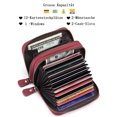 thumbnail image 5 of Rawiri Cartera pequeña de piel auténtica para mujer con protección RFID, mini cartera para mujer, monedero con cremallera, tarjetero con muchas ranuras para tarjetas, 5 of 5