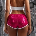 thumbnail image 5 of MIXUE Shorts For Women Summer Solid Color Sequin Micro Sexy Sparkly Concert Hot Mini Low Rise Womens Shorts Daily-Wear,Red,M, 5 of 7