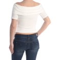 thumbnail image 2 of SAGE Womens Ivory Tie Off Shoulder Party Crop Top S, 2 of 2