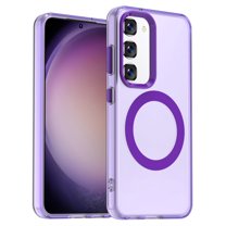 Magnetic Case for Samsung Galaxy S24, Slim Fit Anti-Scratch Compatible with Magsafe Not-Yellowing Shockproof Anti-Scratch Bumper Rugged Protective Phone Case for Samsung Galaxy S24, Purple