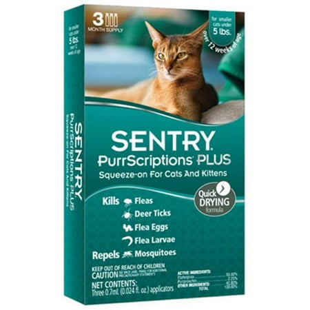 UPC: 0073091019800 | Sentry Prescriptions Plus Liquid Cat Flea Treatment Etofenprox 0.024 oz