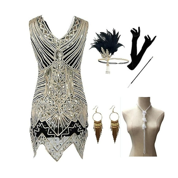 The Great Gatsby Plus Size 1920s Dress Vintage Flapper Outfits Masquerade Prom Halloween Costumes Dresses Women's Costume Cosplay Party