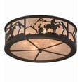 thumbnail image 5 of Meyda Tiffany 161103 Cowboy 4 Light 22" Wide Semi-Flush Drum Ceiling Fixture - Dark Roast, 5 of 7