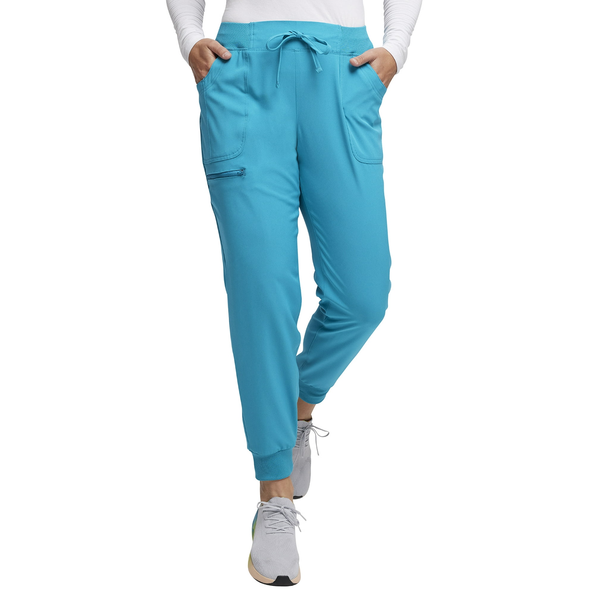 Heartsoul Break On Through Women Scrubs Pant, Low Rise Jogger, HS030T, XS Tall, Teal Blue