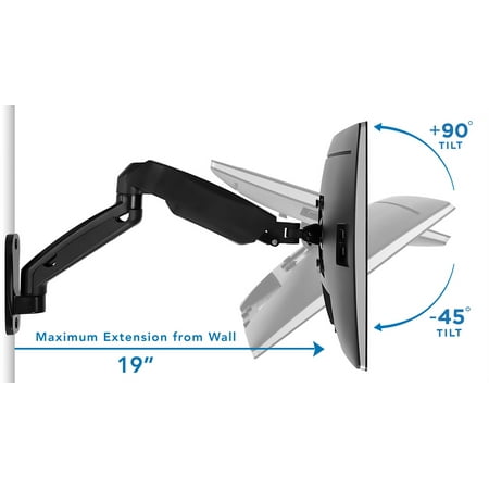 Mount-It! - Single Arm Wall for Monitor - Black