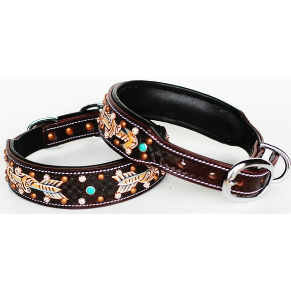 Medium Rhinestone Dog Puppy Collar Crystal Cow Leather 6033
