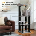 thumbnail image 4 of Cat Tree for Large Cats with Large Top Perch [.&#&#=cm] MultiLevel Tower for Cats with Sleeping Bag Cat Shelves with Scratching Posts and Condos Houses Sleeping Tr, 4 of 9