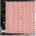 thumbnail image 4 of Ambesonne Spires Shower Curtain, Spiral Concentrate Line Art, 69"Wx84"L, Red White, 4 of 5