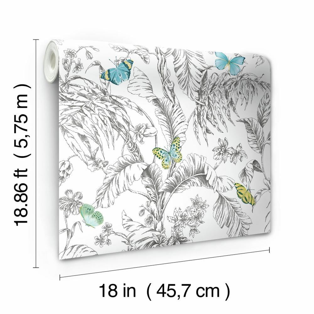 Butterfly Sketch Peel and Stick Wallpaper