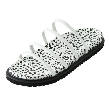 

Slippers for Women Fashion Roman Style Women S Summer Leopard Print Slip On Flat Beach Open Toe Breathable Sandals Slippers Shoes Womens Slippers Artificial Leather White 41
