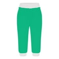 thumbnail image 4 of gbyLJF Womens Summer Capris Casual Elastic Waist Drawstring Yoga Jogger Lightweight Running Cropped Sweatpants A01_Green M, 4 of 6