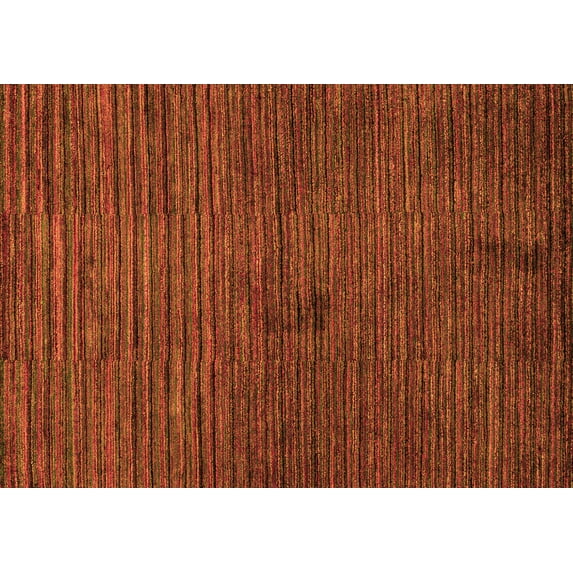 Ahgly Company Indoor Rectangle Abstract Orange Modern Area Rugs, 7' x 10'