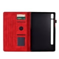 thumbnail image 5 of Tablet Case for Samsung Galaxy Tab S9/S8/S7, Embossed Tree Pattern PU Leather Book Style Smart Auto Wake/Sleep Cover with Stand Card Slots Magnetic Clasp Shockproof Case, Red, 5 of 9