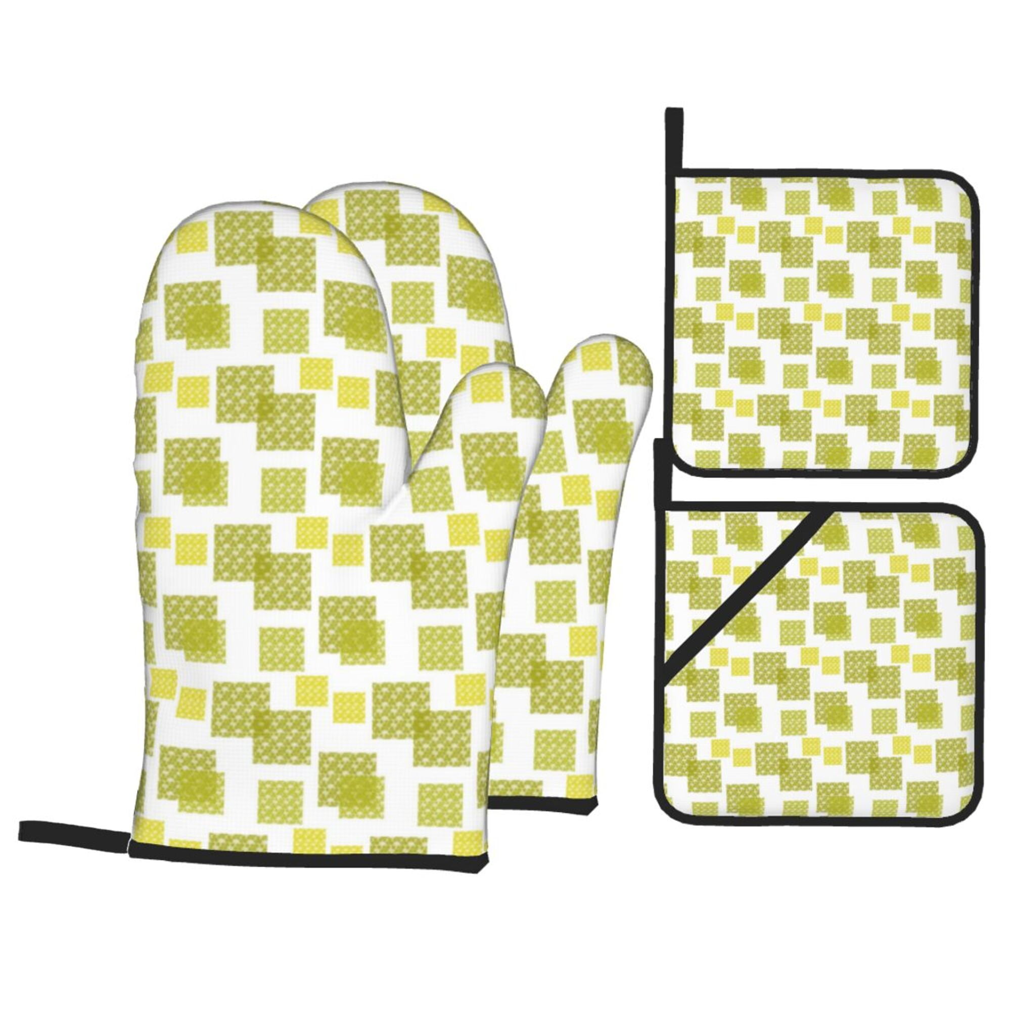 YFYANG Oven Mitts and Pot Holders Sets 4 Pieces, NonSlip Heat