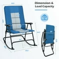 thumbnail image 3 of Topbuy 2-Piece Foldable Rocking Chair Enlarged Rocker Chair with Cotton Clip Blue, 3 of 6